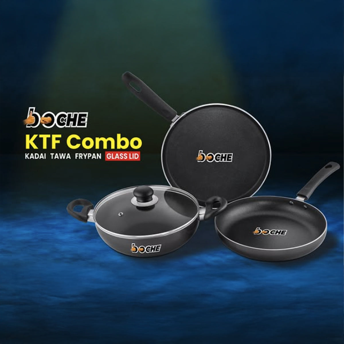 Boche Kadai+Tawa+Frypan KTF Combo